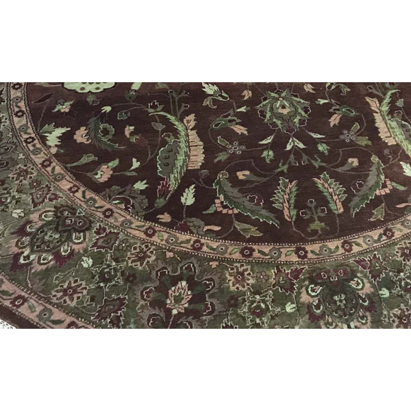 Bokara Rug Co., Inc. HandKnotted HighQuality Brown and Cream Round